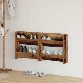 Armarios de zapato de pared con estante Otro 2 pcs Madera