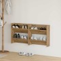 Armarios de zapato de pared 2 pcs Roble artisan 60 x 18 x 60 cm