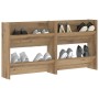 Armarios de zapato de pared 2 pcs Roble artisan 60 x 18 x 60 cm