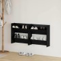 Armarios de zapato de pared 2 pcs Roble negro 60 x 18 x 60 cm