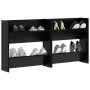 Armarios de zapato de pared 2 pcs Roble negro 60 x 18 x 60 cm