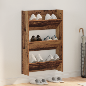 Armarios de zapato de pared Madera antigua 60 x 18 x 60 cm