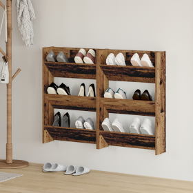 Armarios de zapato de pared con estante Otro 2 pcs Madera