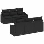 Conjunto de sofá de jardín Manual 7 pcs Negro 55 x 55 x 37 cm