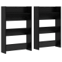 Armarios de zapato de pared 2 pcs Roble negro 60 x 18 x 60 cm