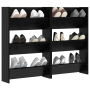 Armarios de zapato de pared 2 pcs Roble negro 60 x 18 x 60 cm
