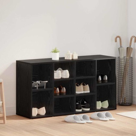 Banco para zapatos con estante Otro Roble negro 103 x 30 x 55 cm