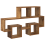 Estante de pared con estante Madera envejecida 82 x 15 x 51 cm