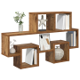 Estante de pared con estante Madera envejecida 82 x 15 x 51 cm