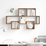 Estante de pared con estante Madera envejecida 82 x 15 x 51 cm