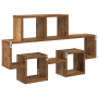 Estante de pared con estante Madera envejecida 82 x 15 x 51 cm
