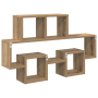 Estante de pared con estante Roble artesanal 82 x 15 x 51 cm