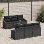 Conjunto de sofá de jardín Manual 7 pcs Negro 55 x 55 x 37 cm