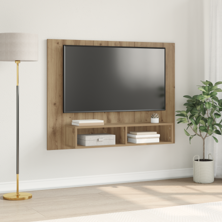 Mueble de TV de Pared Roble artesanal 120 x 23.5 x 90 cm
