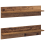 Estanterías de pared 2 pcs Madera envejecida 80 x 11.5 x 18 cm