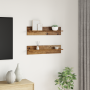 Estanterías de pared 2 pcs Madera envejecida 80 x 11.5 x 18 cm