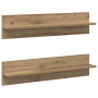 Estanterías de pared 2 pcs Roble artesanal 80 x 11.5 x 18 cm