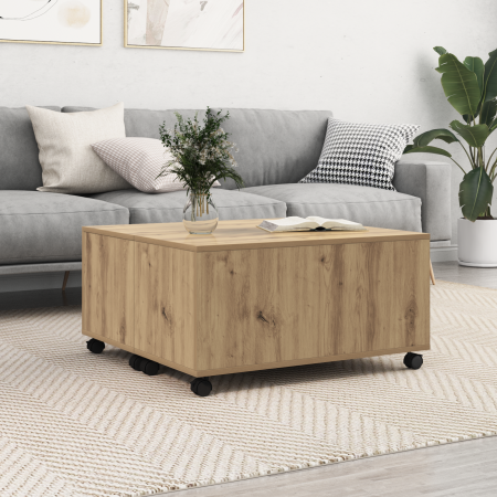Mesa de Café Roble artisan 75 x 75 x 38 cm Madera contrachapada