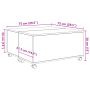 Mesa de Café Roble artisan 75 x 75 x 38 cm Madera contrachapada