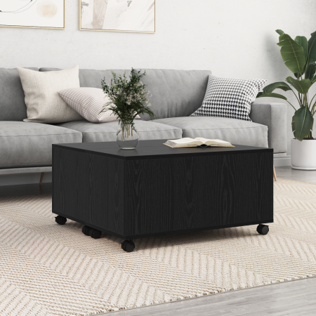 Mesa de Café Roble negro 75 x 75 x 38 cm Madera contrachapada