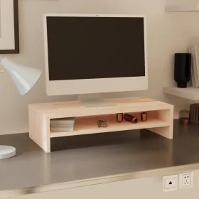 Solid pine wood monitor stand 50x24x13 cm by vidaXL, TV Furniture - Ref: Foro24-813914, Price: 22,00 €, Discount: %