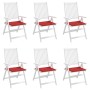 Cojines de silla de jardín 6 uds tela Oxford rojo 40x40x4 cm