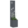 Macetero de Jardín con Panel Decorativo Antracita 32 x 140 cm