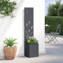 Macetero de Jardín con Panel Decorativo Antracita 32 x 140 cm