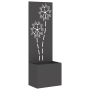 Macetero de Jardín con Panel Decorativo Negro 50 x 140 cm