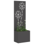 Macetero de Jardín con Panel Decorativo Negro 50 x 140 cm