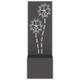 Macetero de Jardín con Panel Decorativo Negro 50 x 140 cm