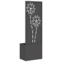 Macetero de Jardín con Panel Decorativo Negro 50 x 140 cm