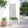 Macetero de Jardín con Panel Decorativo Plateado 50 x 140 cm