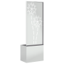 Macetero de Jardín con Panel Decorativo Plateado 50 x 140 cm