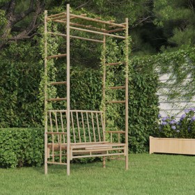 Gartenbank mit Bambuspergola 116 cm von vidaXL, Gartenbänke - Ref: Foro24-341742, Preis: 157,30 €, Rabatt: %