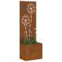 Macetero de Jardín con Panel Decorativo Oxidado 50 x 140 cm