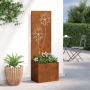 Macetero de Jardín con Panel Decorativo Oxidado 50 x 140 cm