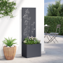 Macetero de Jardín con Panel Decorativo Antracita 50 x 140 cm