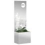 Macetero de Jardín con Panel Decorativo Plateado 50 x 140 cm