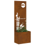 Macetero de Jardín con Panel Decorativo Oxidado 50 x 140 cm