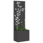 Macetero de Jardín con Panel Decorativo Negro 50 x 140 cm