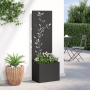 Macetero de Jardín con Panel Decorativo Negro 50 x 140 cm