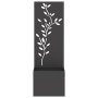 Macetero de Jardín con Panel Decorativo Negro 50 x 140 cm