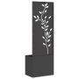 Macetero de Jardín con Panel Decorativo Negro 50 x 140 cm