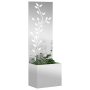 Macetero de Jardín con Panel Decorativo Plateado 50 x 140 cm