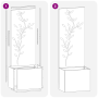 Macetero de Jardín con Panel Decorativo Plateado 50 x 140 cm