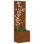 Macetero de Jardín con Panel Decorativo Oxidado 50 x 140 cm