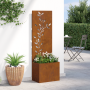 Macetero de Jardín con Panel Decorativo Oxidado 50 x 140 cm