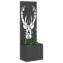 Macetero de Jardín con Panel Decorativo Negro 50 x 140 cm