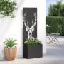 Macetero de Jardín con Panel Decorativo Negro 50 x 140 cm